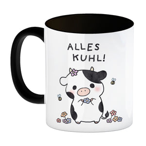 Kuh Kaffeebecher mit Spruch Alles Kuhl