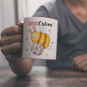 Pummel Biene Kaffeebecher mit Spruch Frohe Ostern