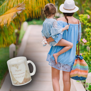 Herz Kaffeebecher mit Spruch Mama nicht vergessen ich hab dich lieb