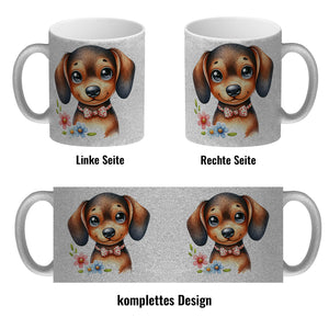 Dackel mit Schleife Kaffeebecher