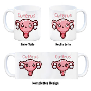 Gebärmutter Kawaii Kaffeebecher mit Spruch Cuterus