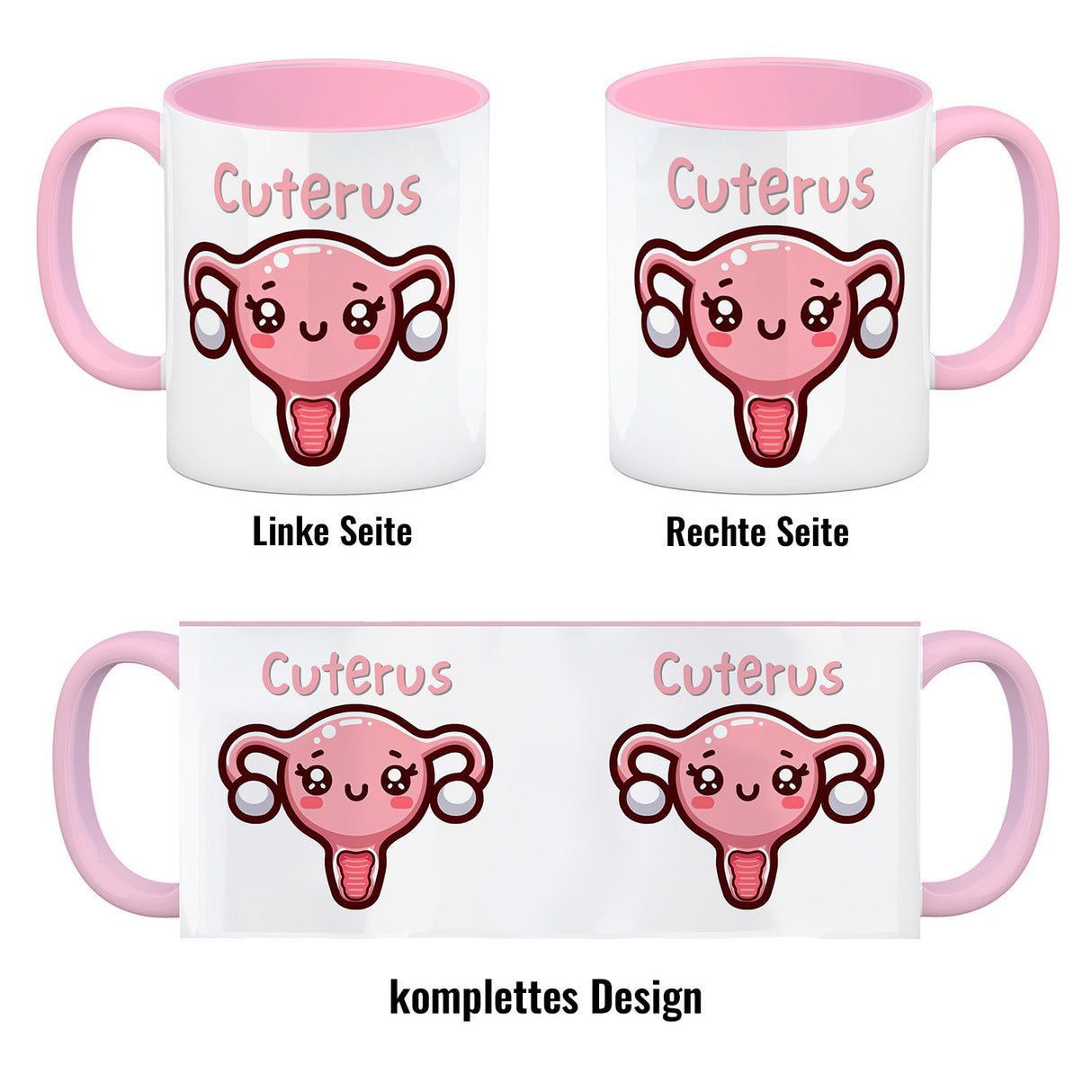 Gebärmutter Kawaii Kaffeebecher mit Spruch Cuterus