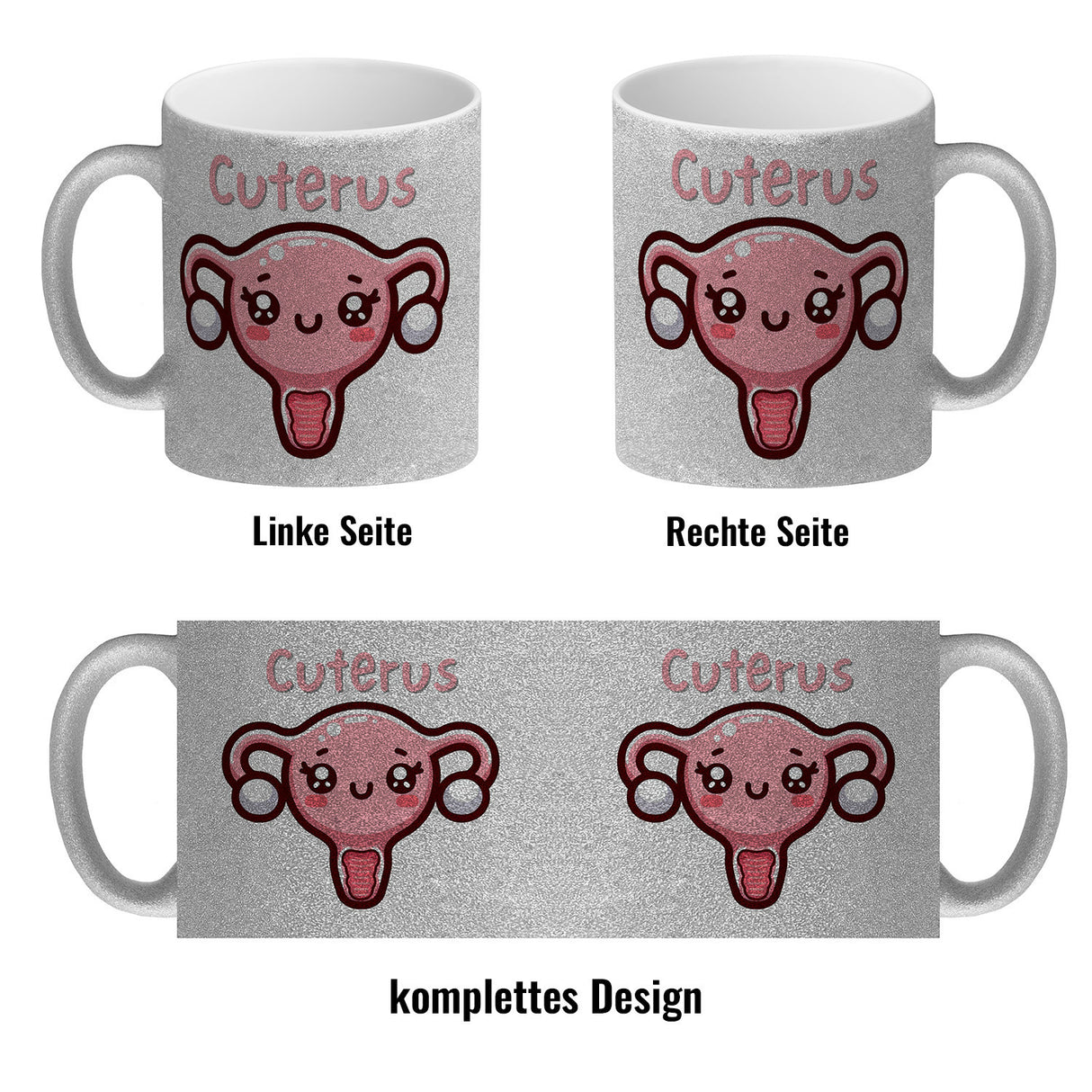Gebärmutter Kawaii Kaffeebecher mit Spruch Cuterus