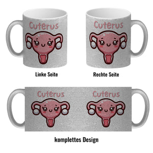 Gebärmutter Kawaii Kaffeebecher mit Spruch Cuterus