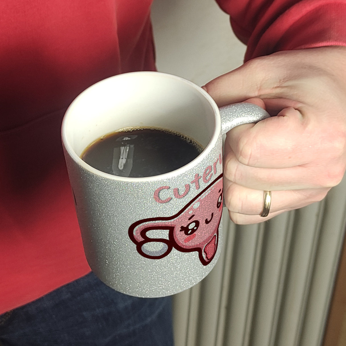 Gebärmutter Kawaii Kaffeebecher mit Spruch Cuterus