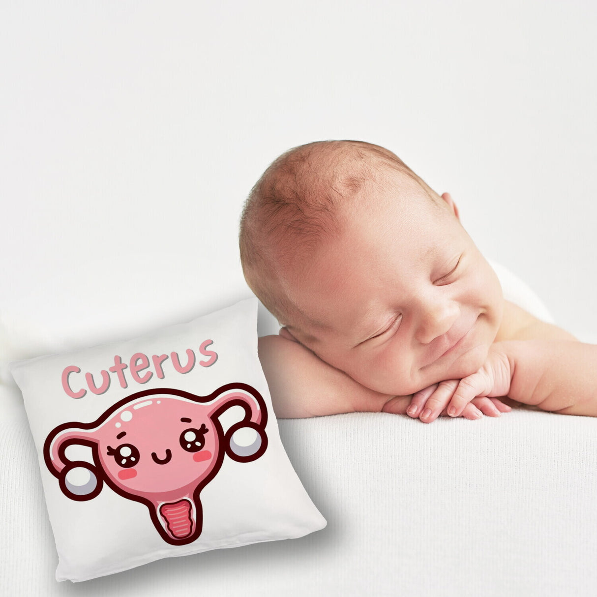 Gebärmutter Kawaii Kissen mit Spruch Cuterus