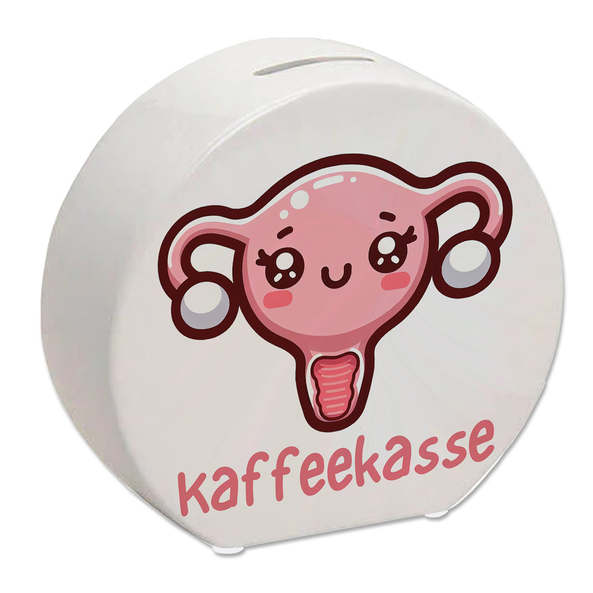Gebärmutter Kawaii Spardose mit Spruch Kaffeekasse