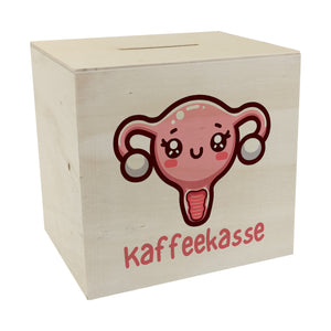 Gebärmutter Kawaii Spardose mit Spruch Kaffeekasse