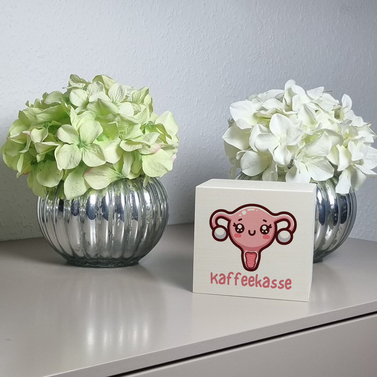 Gebärmutter Kawaii Spardose mit Spruch Kaffeekasse