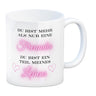 Herzen der Freundschaft Kaffeebecher mit Spruch Mehr als Freundin