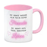 Herzen der Freundschaft Kaffeebecher mit Spruch Mehr als Freundin