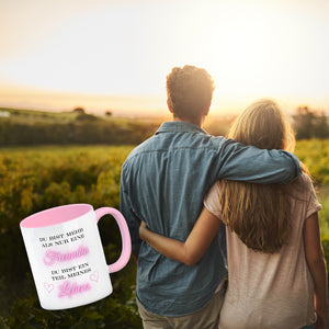 Herzen der Freundschaft Kaffeebecher mit Spruch Mehr als Freundin