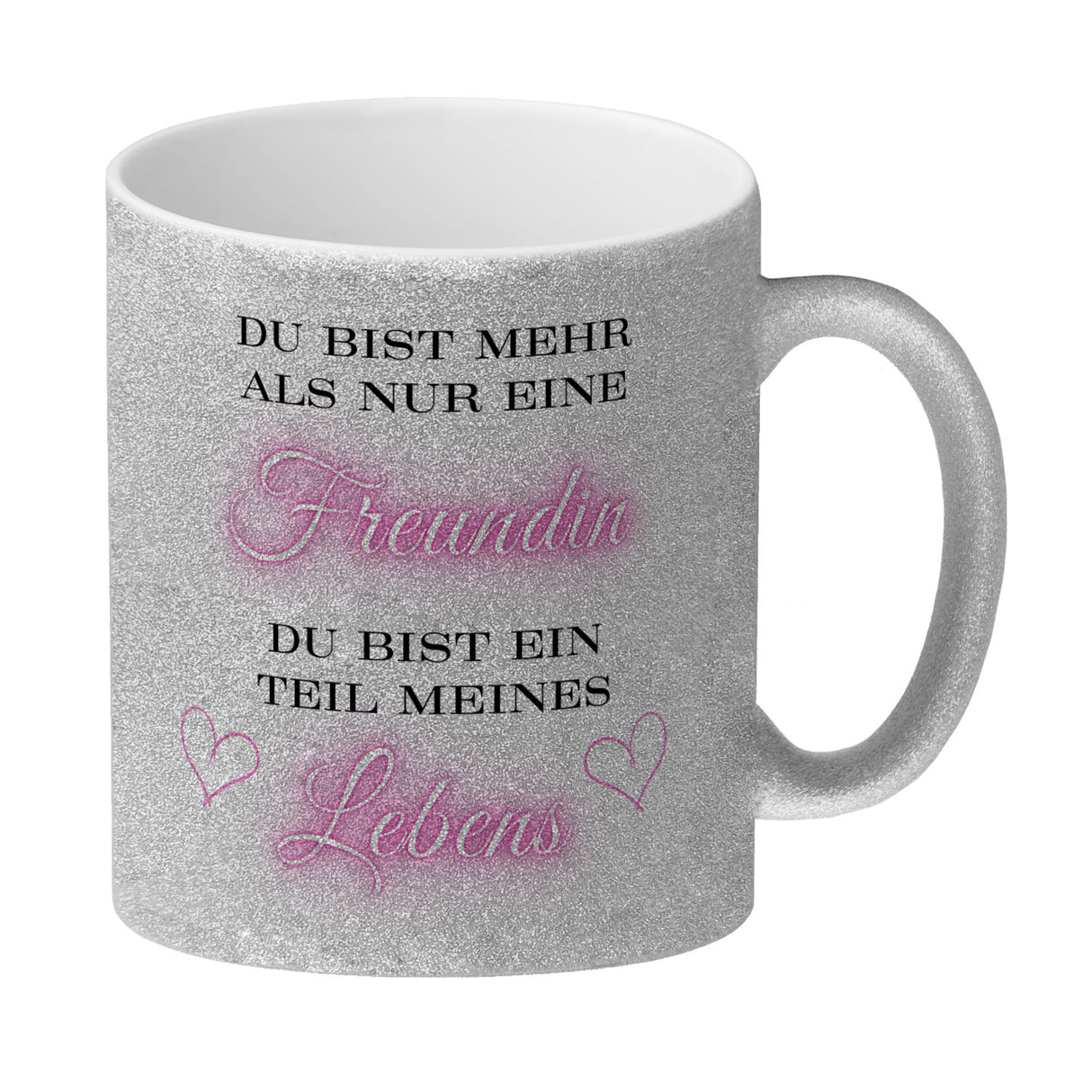 Herzen der Freundschaft Kaffeebecher mit Spruch Mehr als Freundin