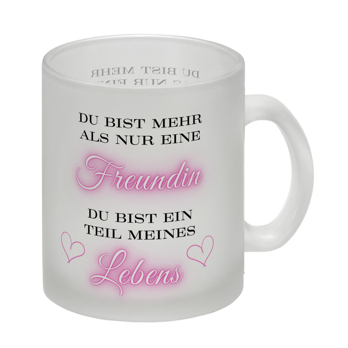 Herzen der Freundschaft Kaffeebecher mit Spruch Mehr als Freundin