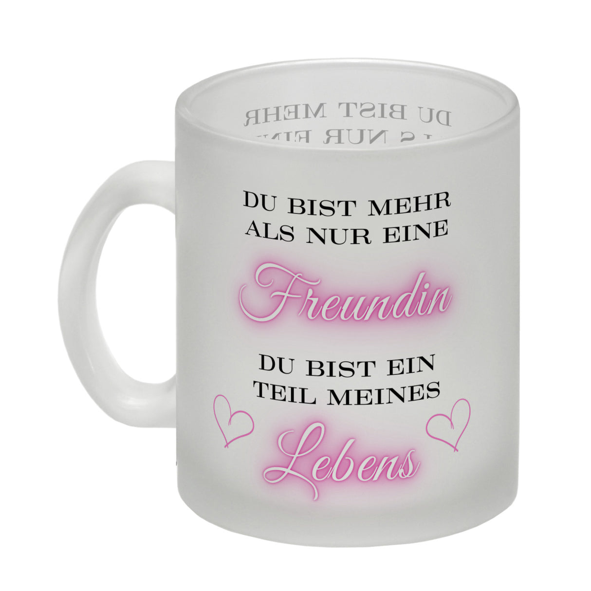 Herzen der Freundschaft Kaffeebecher mit Spruch Mehr als Freundin