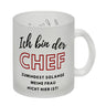 Frau ist der Chef Kaffeebecher mit Spruch Chef bis meine Frau kommt