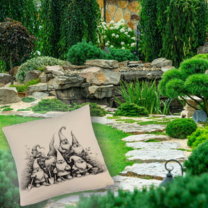 Lustige Gartenzwerge Kissen