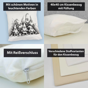 Lustige Gartenzwerge Kissen