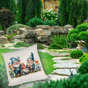 Drei lustige Gartenzwerge Kissen