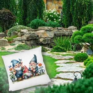 Drei lustige Gartenzwerge Kissen