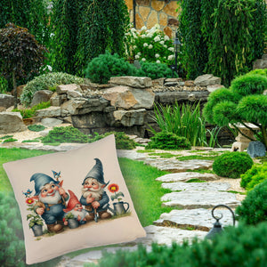 Drei lustige Gartenzwerge Kissen