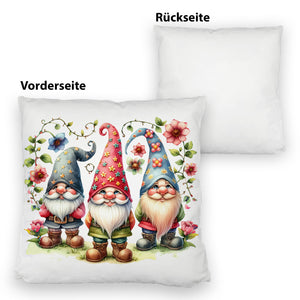 Drei lustige Gartenzwerge Kissen