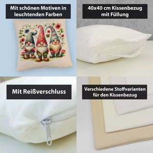 Drei lustige Gartenzwerge Kissen