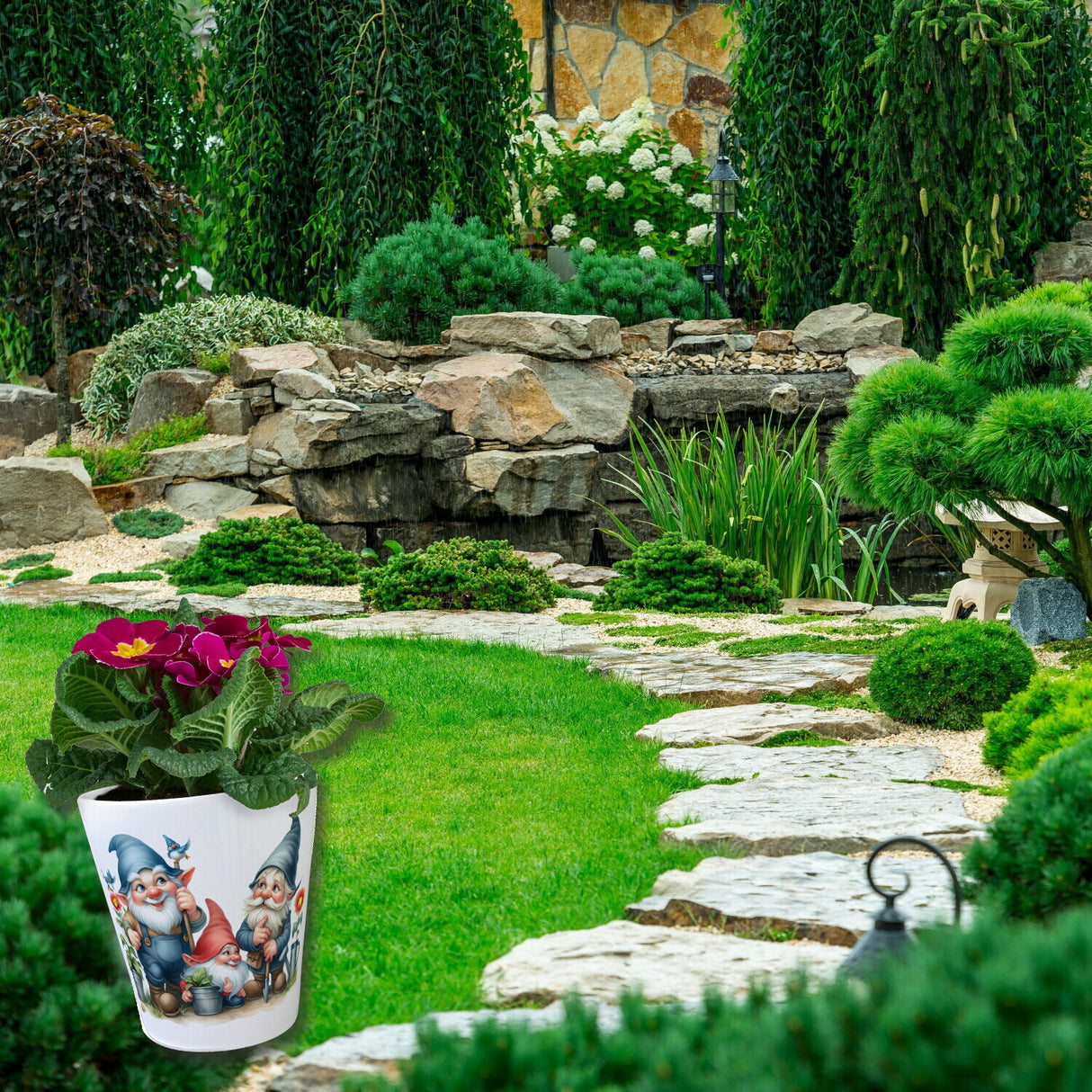 Gartenzwerg Blumentopf