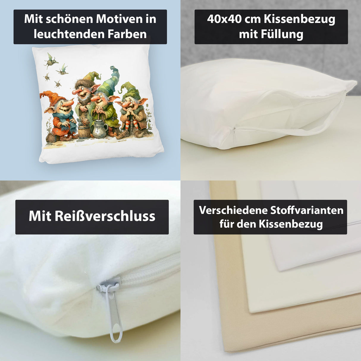 Lustige Kobolde Kissen