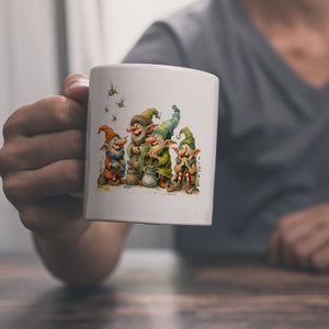 Lustige Kobolde mit bunten Mützen Kaffeebecher