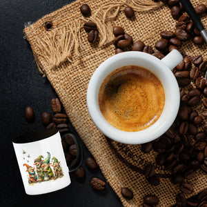 Lustige Kobolde mit bunten Mützen Kaffeebecher