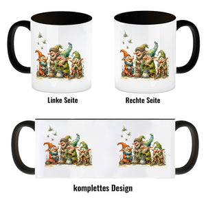 Lustige Kobolde mit bunten Mützen Kaffeebecher