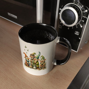 Lustige Kobolde mit bunten Mützen Kaffeebecher