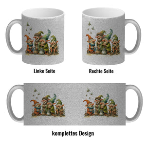 Lustige Kobolde mit bunten Mützen Kaffeebecher