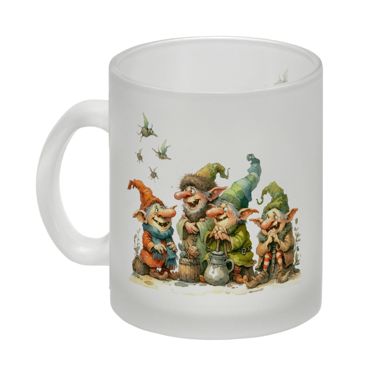 Lustige Kobolde mit bunten Mützen Kaffeebecher