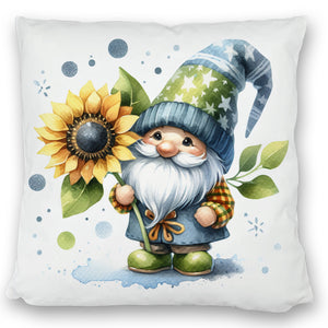 Gartenzwerg mit Sonnenblume Kissen