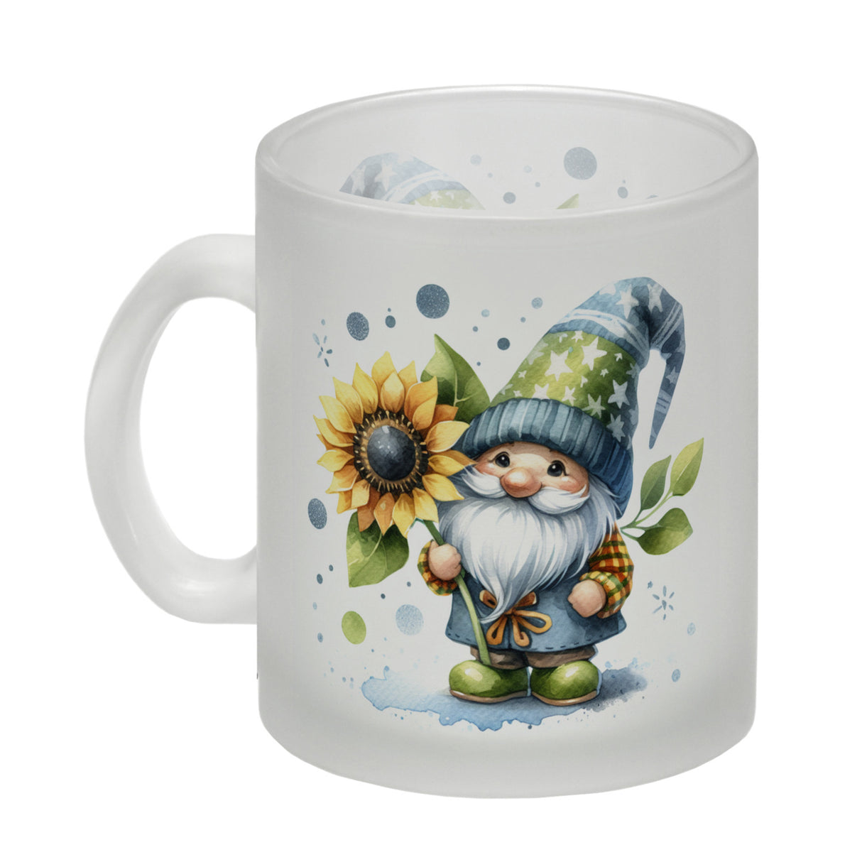Gartenzwerg mit Sonnenblume Kaffeebecher