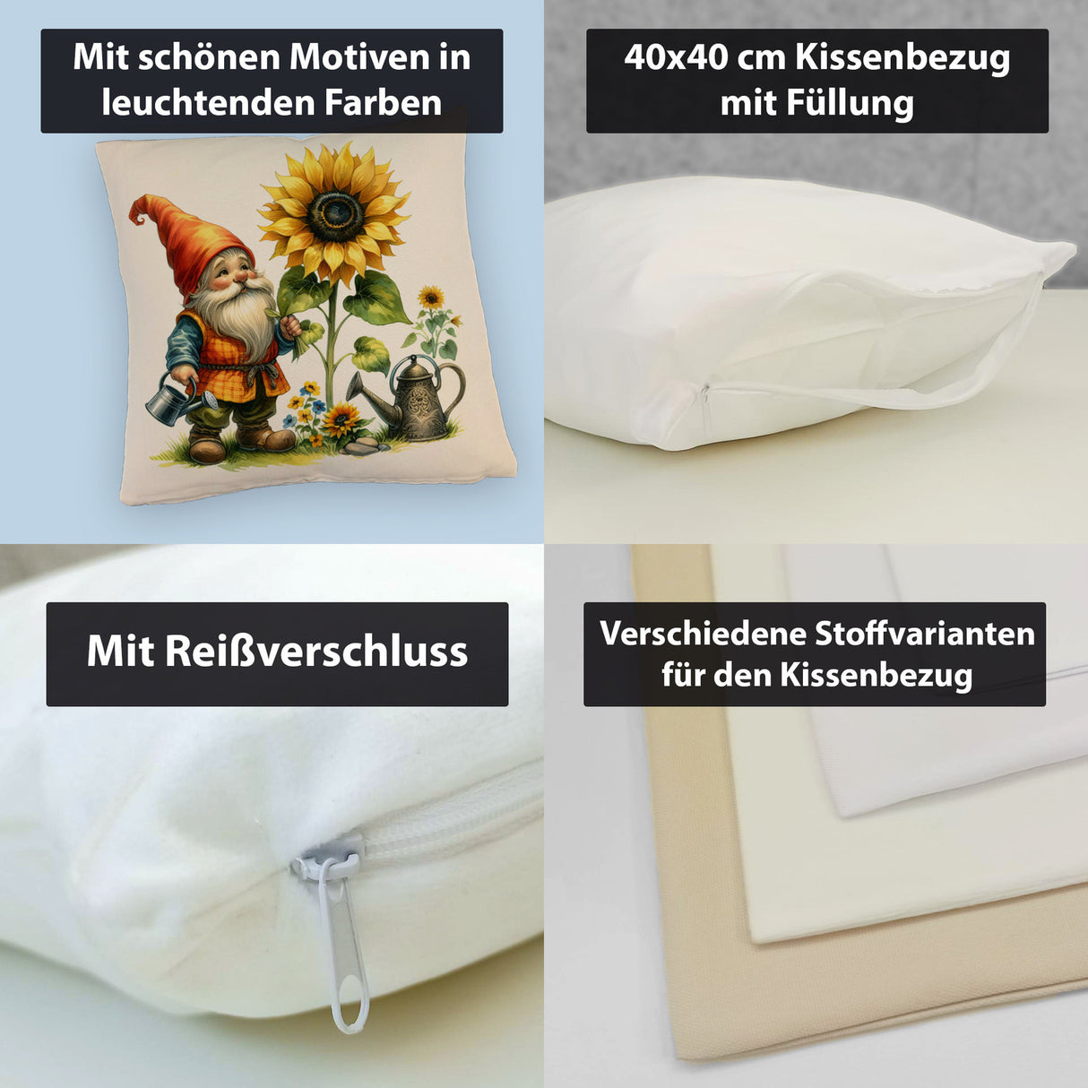 Gartenzwerg mit Gießkanne Kissen