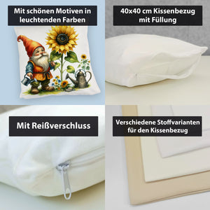 Gartenzwerg mit Gießkanne Kissen