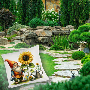 Gartenzwerg mit Gießkanne Kissen