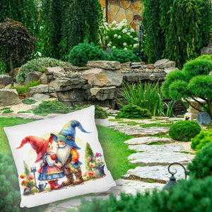 Verliebte Gartenzwerge im Garten Kissen