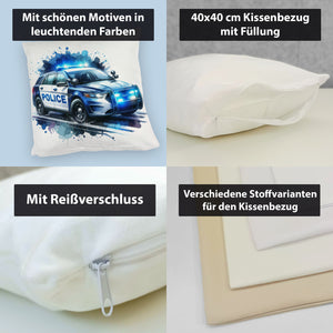 Polizeiauto im Einsatz Kissen