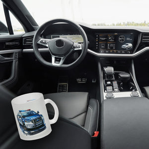 Polizeiauto mit Blaulicht Kaffeebecher