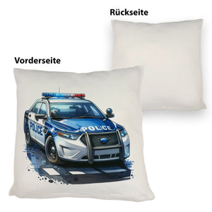 Polizeiauto mit Blaulicht Kissen
