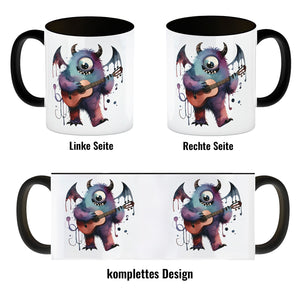 Niedliches Monster mit Gitarre Kaffeebecher