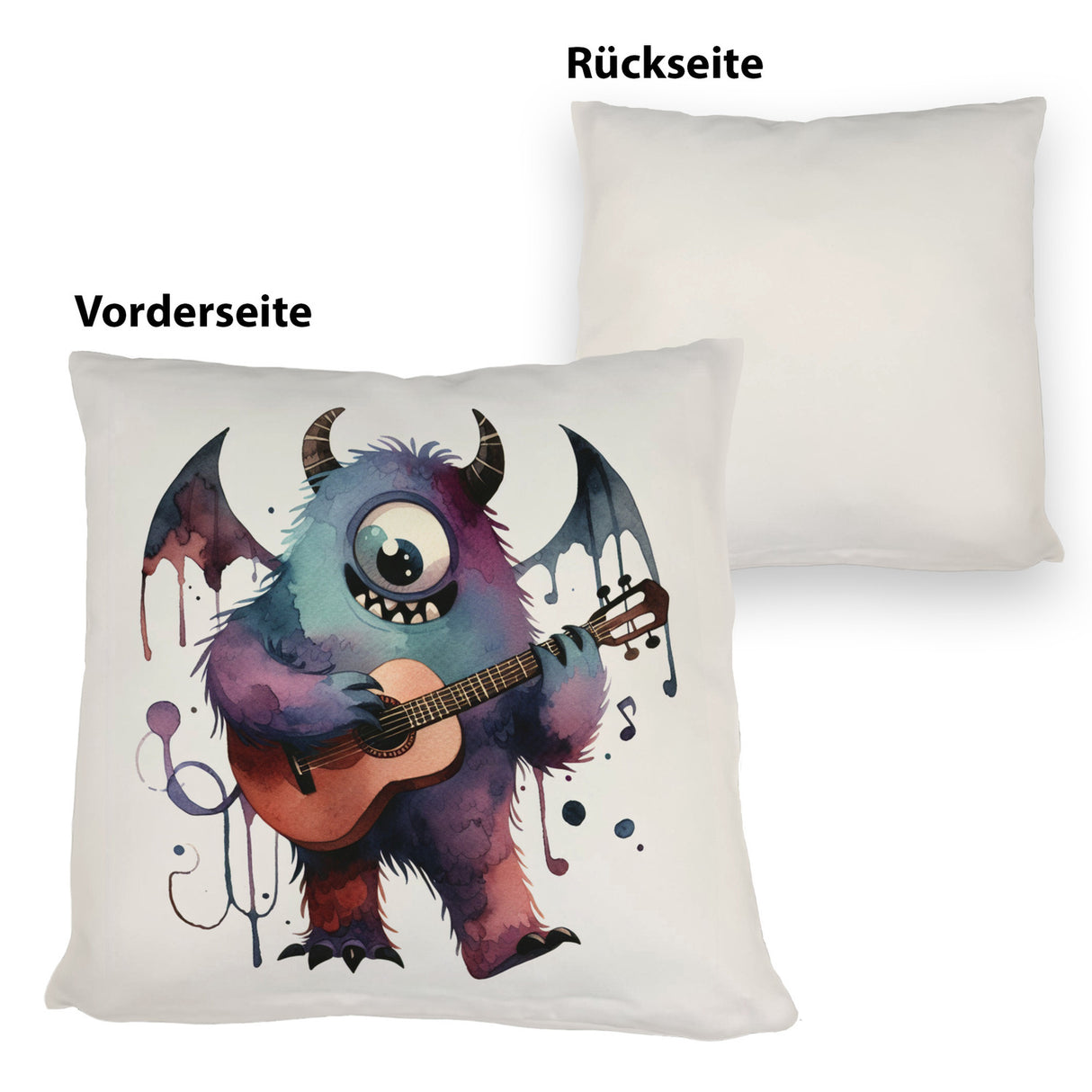 Niedliches Monster mit Gitarre Kissen