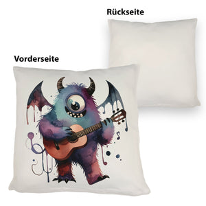 Niedliches Monster mit Gitarre Kissen