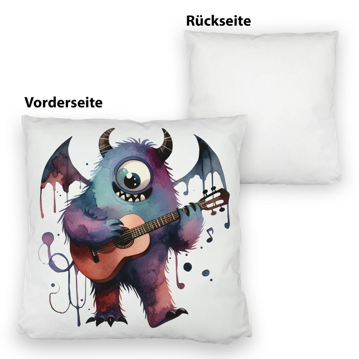 Niedliches Monster mit Gitarre Kissen