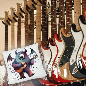Niedliches Monster mit Gitarre Kissen