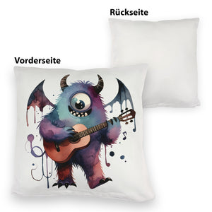 Niedliches Monster mit Gitarre Kissen